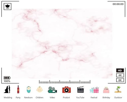 Trykid 12x10ft Pink White Marble Backdrop Veined Texture Soft Pastel Tones Elegant Surface Photography Background Modern Interior Tapestry Party Decoration Photo Booth Prop Fabric - size: 12x10ft