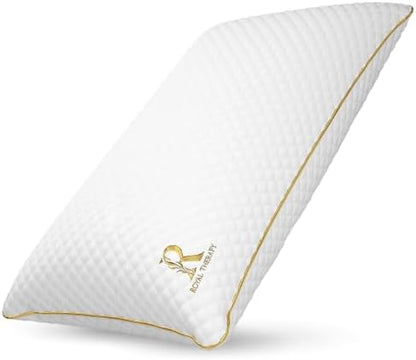 Royal Therapy Queen Memory Foam Pillow, Adjustable Shredded Odor-Free Pillow for Neck & Shoulder Pain Relief, Support for Back, Stomach, Side Sleepers, CertiPUR-US