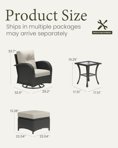 5 Pieces Outdoor Patio Furniture Set