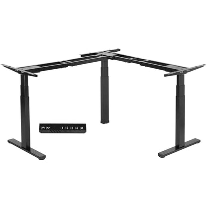 Black Electric Corner 3 Leg Standing Desk Frame, DESK-V130EB