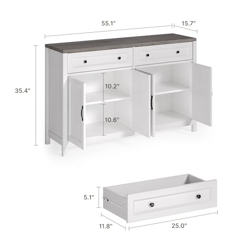 Farmhouse Kitchen Sideboard Buffet Cabinet, Coffee Bar with Storage