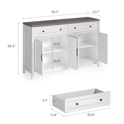 Farmhouse Kitchen Sideboard Buffet Cabinet, Coffee Bar with Storage