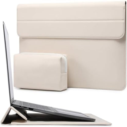 HYZUO 13.3-14 Inch Laptop Case Sleeve with Stand Feature, Beige