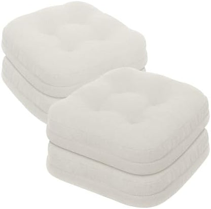 baibu 2-Layer Dining Chair Cushions, 4 Pack, 16.5 x 16.5 x 3.5 in, White