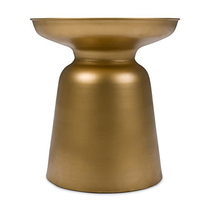 Toby 17" Wide Drum Iron Table in Gold