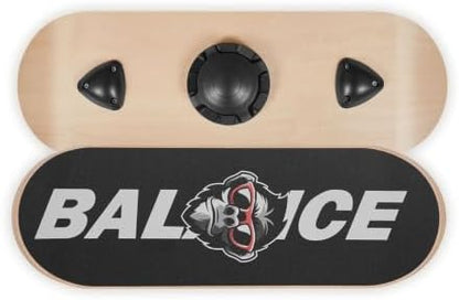 Balance Board Wobble Board - 3 Adjustable Levels - Wooden Trainer for Core Strength, Stability, Standing Desk, Yoga - 441lbs Capacity