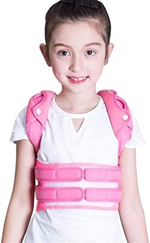 Posture Corrector Adjustable Back Shoulder Straighten Orthopedic Brace Belt for Kyphosis, Chest Slouching and Humpback, Improving Posture Back Posture (Color : Pink, Size : Large)