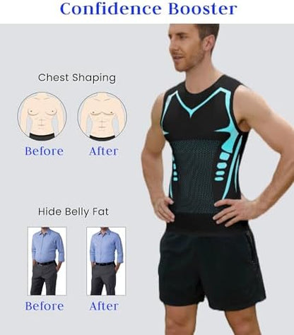 Compression Shirt Men Slimming Body Shaper Vest Crewneck Workout Tank Top