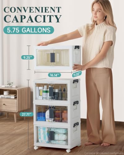 23QT Storage Bins with Lids for Closet, Office, Dorm, 3 Pack