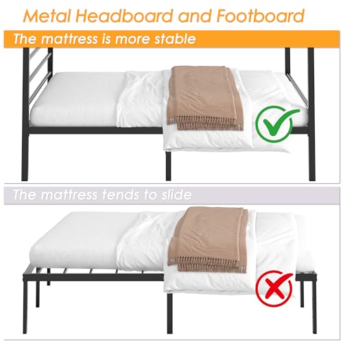 Canopy Bed Frame Queen, Four Poster Metal Frame, Black