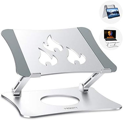 Ergonomic Adjustable Laptop Riser, Computer Stand Laptop Holder Compatible with 10-15.6" Laptops and Tablets (Aluminum, Silver)