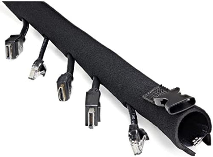 StarTech 40" (1m) Neoprene Cable Management Sleeve, Black (WKSTNCMZP)