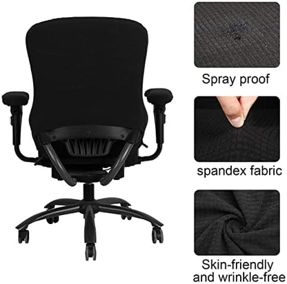 Tallew 4 Pcs Office Chair Covers Stretchable Armrest Seat,XL,Black