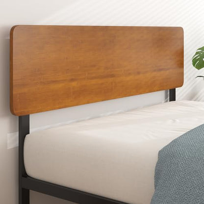 Olivia Metal and Wood Platform Bed Frame / No Box Spring Needed / Wood Slat Support / Easy Assembly, Full