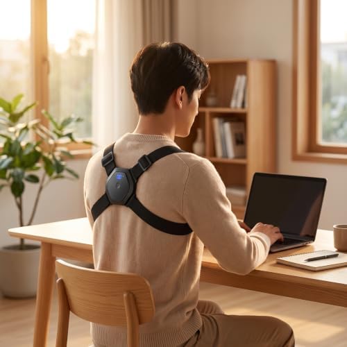 Posture Correction Device Back Brace Support Strap Harness With Adjustable Bands And Discreet Wear Under Clothing, 9.7 8.2 2 Cm, Standard 2000 Model, English Packaging