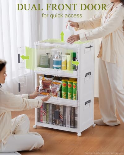 144QT Storage Bins with Lids for Closets, Office, Dorm, 3 Pack