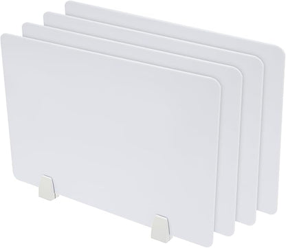 4PCS Desk Dividers Office Partitions,Privacy Desk Panel Protective, Frosted Acrylic with Clamps Classroom Privacy Shield for Offices Schools Call Centers 23.62x15.75in (White)