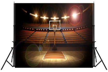 Basketball Backdrop Basketball Arena Photography Background Sports Theme Party Decoration Photoshoot Kids Boys Photo Booth Props 20x10ft - size: 20X10FT