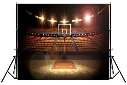 Basketball Backdrop Basketball Arena Photography Background Sports Theme Party Decoration Photoshoot Kids Boys Photo Booth Props 12x8ft - size: 12X8FT
