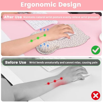 Ergonomic Mouse Pad with Wrist Rest,Cute Memory Foam Mousepad Wrist Cushion