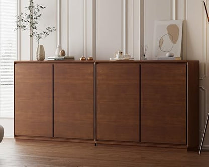 39"Real Wood Veneer Narrow Sideboard Buffet,Entryway Storage Cabinet
