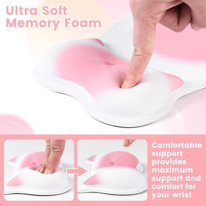 Ergonomic Mouse Pad with Wrist Rest,Cute Memory Foam Mousepad Wrist Support