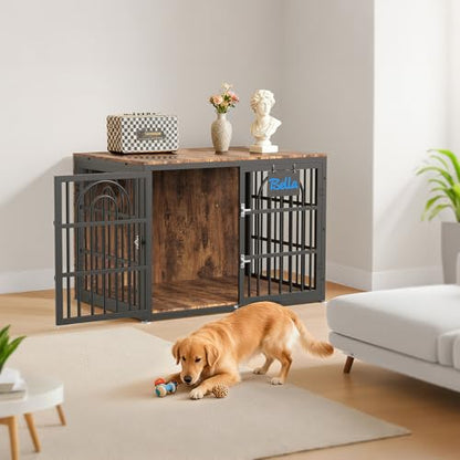 39 Inch Antique Walnut Dog Crate Furniture