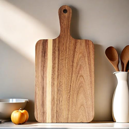 Small Acacia Cutting Board with Handle Charcuterie Cheese Serving Tray