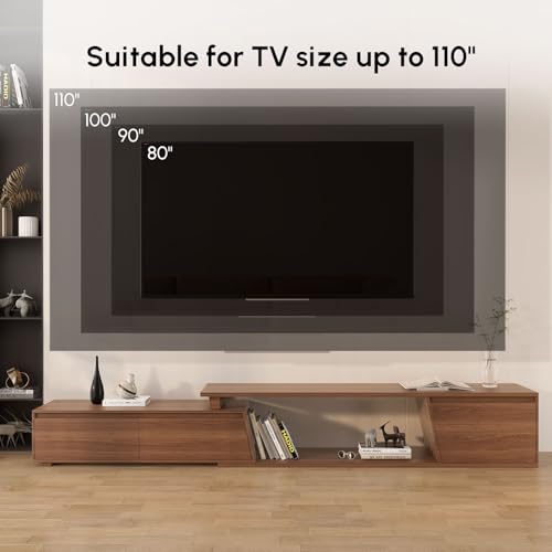 Extendable TV Stand, Walnut Media Console