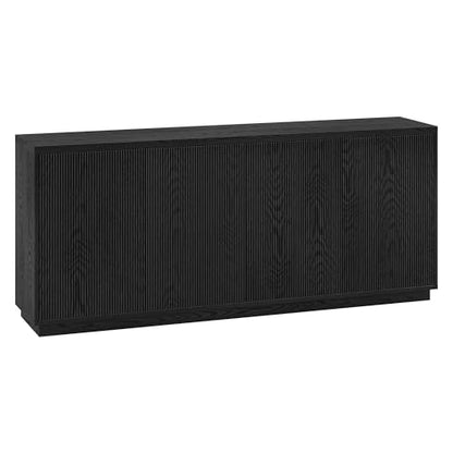 Henn&Hart 68" Fluted Modern Sideboard Buffet Cabinet, Natural Black