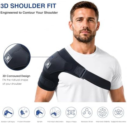 Shoulder Brace for Men & Women, Adjustable Shoulder Support (M)