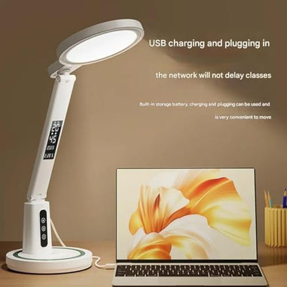 Multifunctional LED Eye Protection Desk lamp | No Flicker, Anti-Blue Light, 5-Speed dimming and Color Adjustment, USB Charging and Portable (Clock Charging)