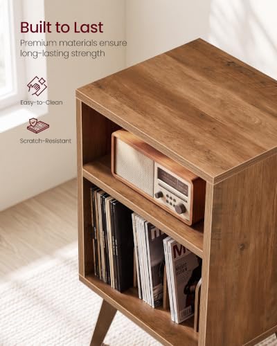 End Table, Mid-Century Record Player Stand, Holds 160 Albums