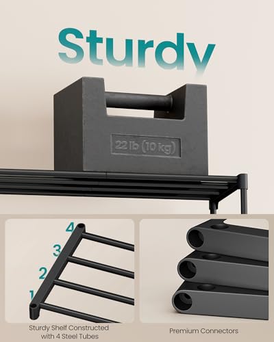 Shoe Rack, 3-Tier Stackable Metal Shoe Organizer, 24.5" Wide
