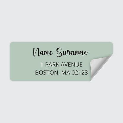 Dotty about Paper Personalized Sage Green Colorblock - Return Address Labels x 100