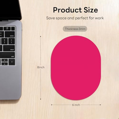 Oval Mouse Pad 6x8in Non-Slip for Laptop,Rose Red