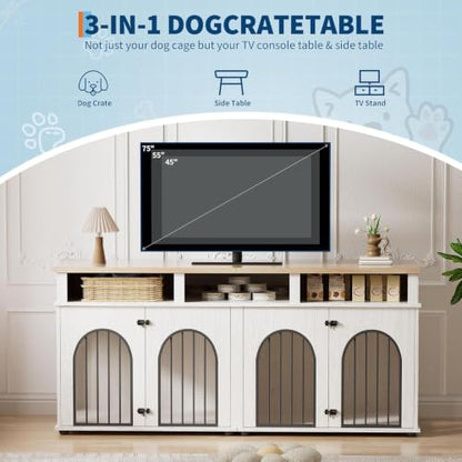 Double Dog Crate Furniture 71"