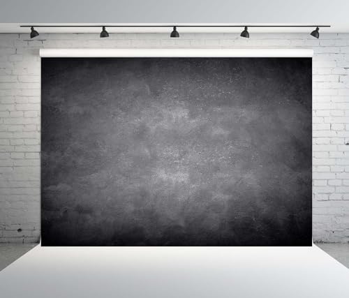 BELECO 10x8ft Fabric Black Gray Wall Backdrop Abstract Concrete Texture Grunge Wall Background Birthday Party Decorations Banner Kids Adults Portrait Photoshoot Studio Props - size: 10x8ft