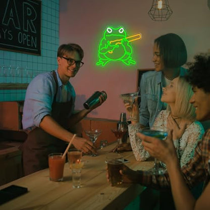 Frog Neon Sign Funny Neon Light for Bedroom Dimmable Gaming LED Sign Toad Light Sign for Wall Decor Frog Neon Wall Decorations for Man Cave Game Room Hippity Hoppity Get Of My Property Decor Gifts for Boys Men