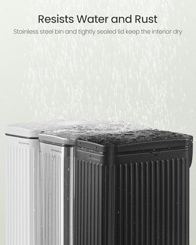 Bathroom Trash Can, 1.6 Gallon Stainless Steel Trash Bin with Lid