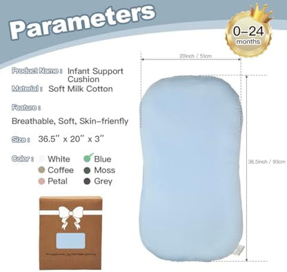 Baby Lounger Oversized 0-24 Months, Home and Travel Infant Cushion-Blue