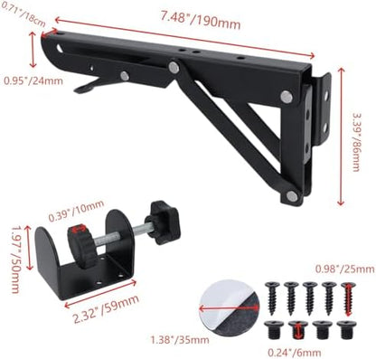 KUMGROT Keyboard Tray Under Desk Support Bracket, Clamp On Desk Extender