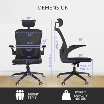 Office Chair Desk Chair with Adjustable Lumbar Support & Headrest