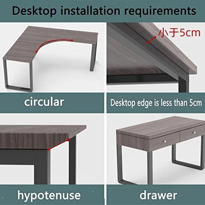 Ergonomic Keyboard Drawer Shelf, Clamp-On Table Keyboard Tray, Collapsible White/Black Desk Extender, Foldable Wrist Rest Armrest Platform (White 52 * 25cm/21 * 10inch)
