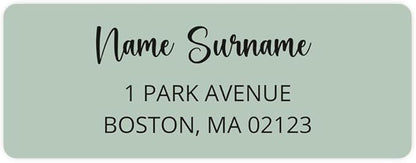 Dotty about Paper Personalized Sage Green Colorblock - Return Address Labels x 100
