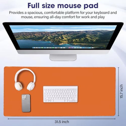 31.5" x 15.7" Waterproof Fabric Keyboard Mat, Rubber Anti-Slip Base, Orange