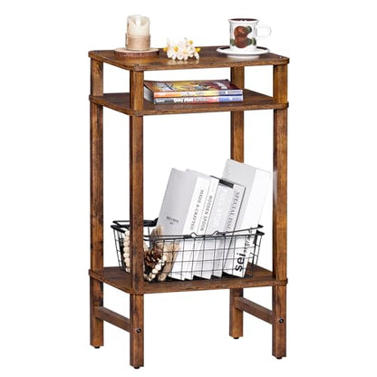 Industrial End Tables for Living Room, Brown