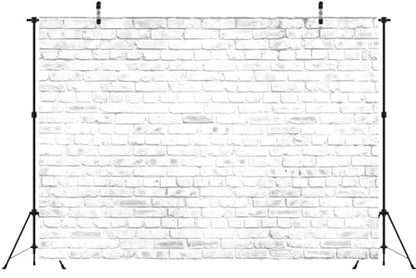 10x6.5ft Fabric White Brick Wall Texture Backdrop Abstract Old White Brick Stone Wall Background for Photoshoot Home Decor Party Decorations Photo Booth Props - size: 10x6.5FT