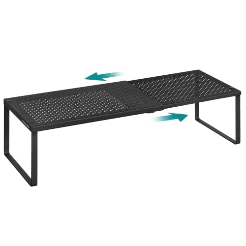 Spice Rack, Expandable Kitchen Countertop Shelf, Steel, Set of 1