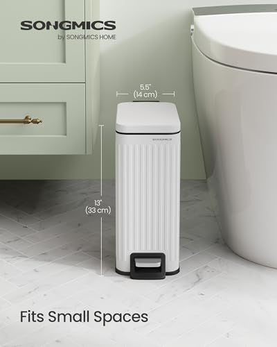 Bathroom Trash Can, 1.6 Gallon Stainless Steel Trash Bin with Lid